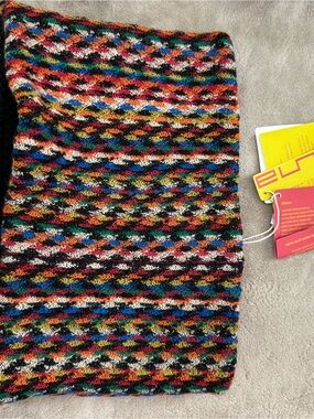 Alpaca Snood Scarf Multistripe Knit
